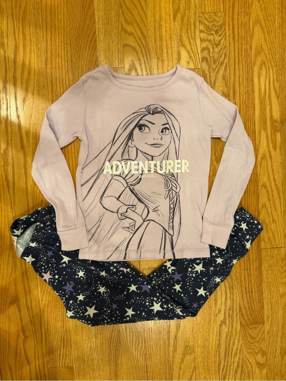GAP Kids Disney Rapunzel Cotton Pajama set - Light Lavender Sz 8